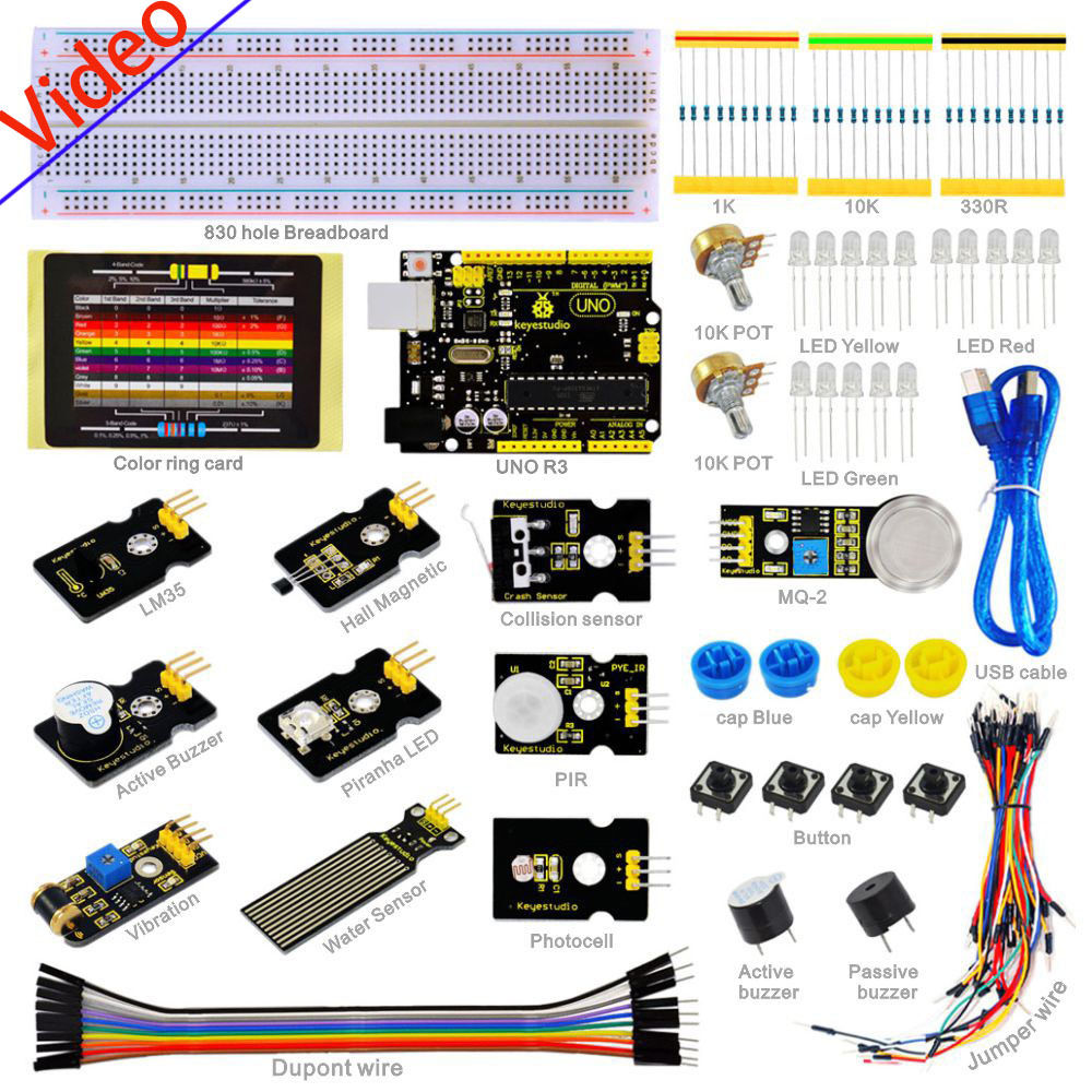 Arduino 센서 용 UNO 센서 스타터 키트 LED 레지스터 브레드 보드 PDF k2