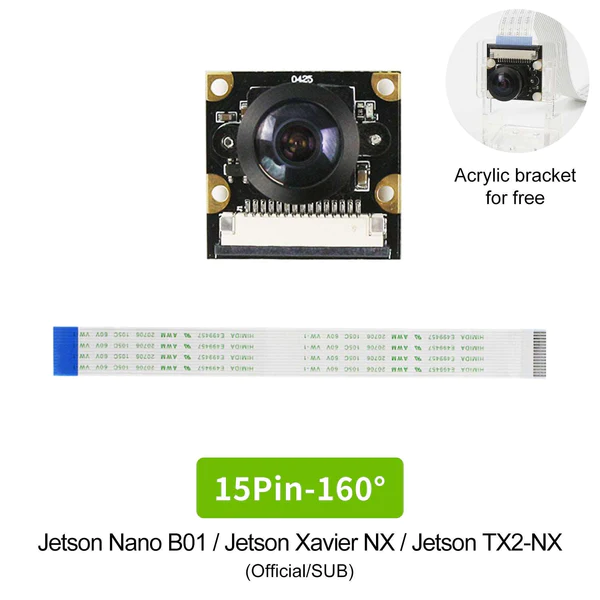 NANO 및 Xavier NX와 호환되는 NVIDIA Jetson HD AI 카메라 8MP CSI 인터페이스 IMX219 버전 160°