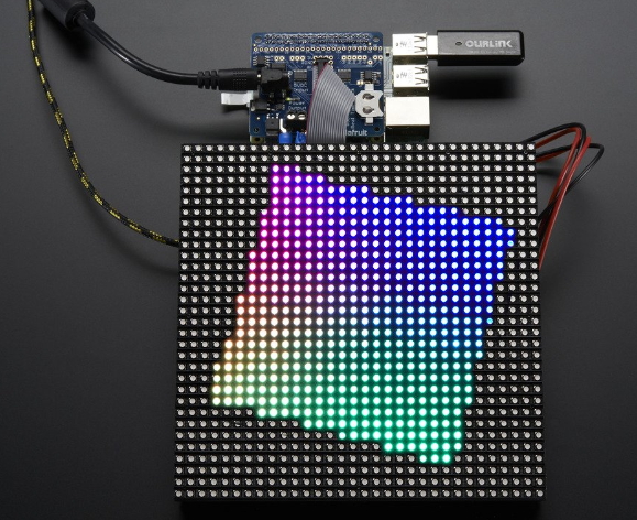 라즈베리용 RGB 매트릭스 HAT -RTC지원 (Adafruit RGB Matrix HAT + RTC for Raspberry Pi - Mini Kit) [2345]