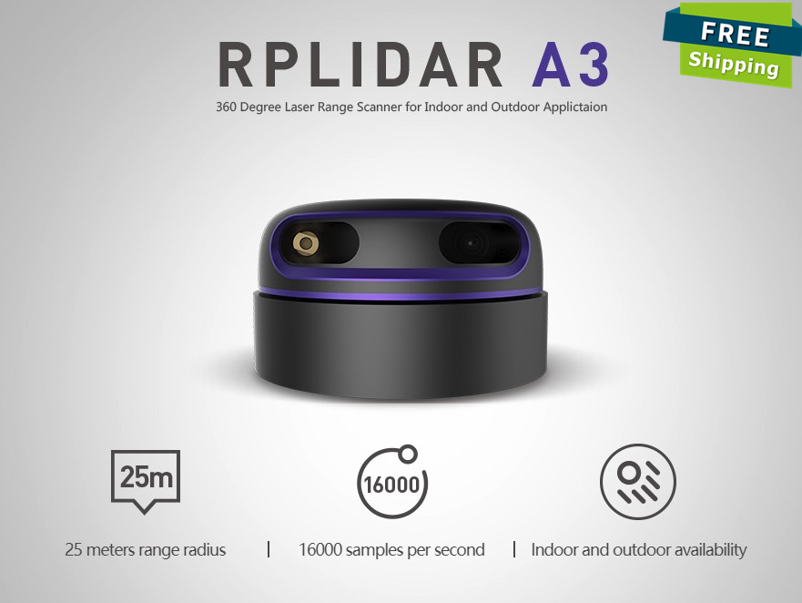 [110991068]RPLiDAR A3M1 360 Degree Laser Scanner Kit - 25M Range